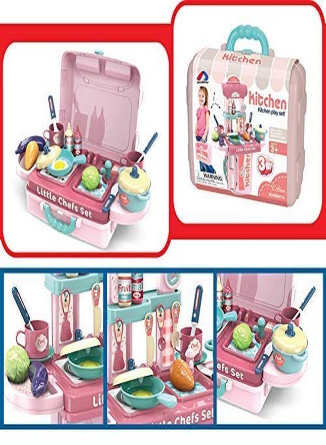 Fezeedi Plastic New 3 in 1 Portable Pretend Food Party Role Cooking Kitchen Play Set Toy for Kids (Multi) - Image 4